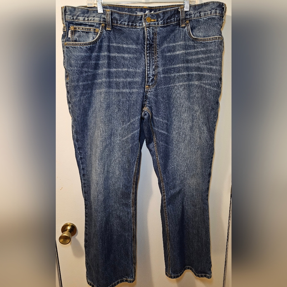 Carhartt Jeans Mens 42x30 Blue Relaxed Fit Straight Blue Denim Workwear Read